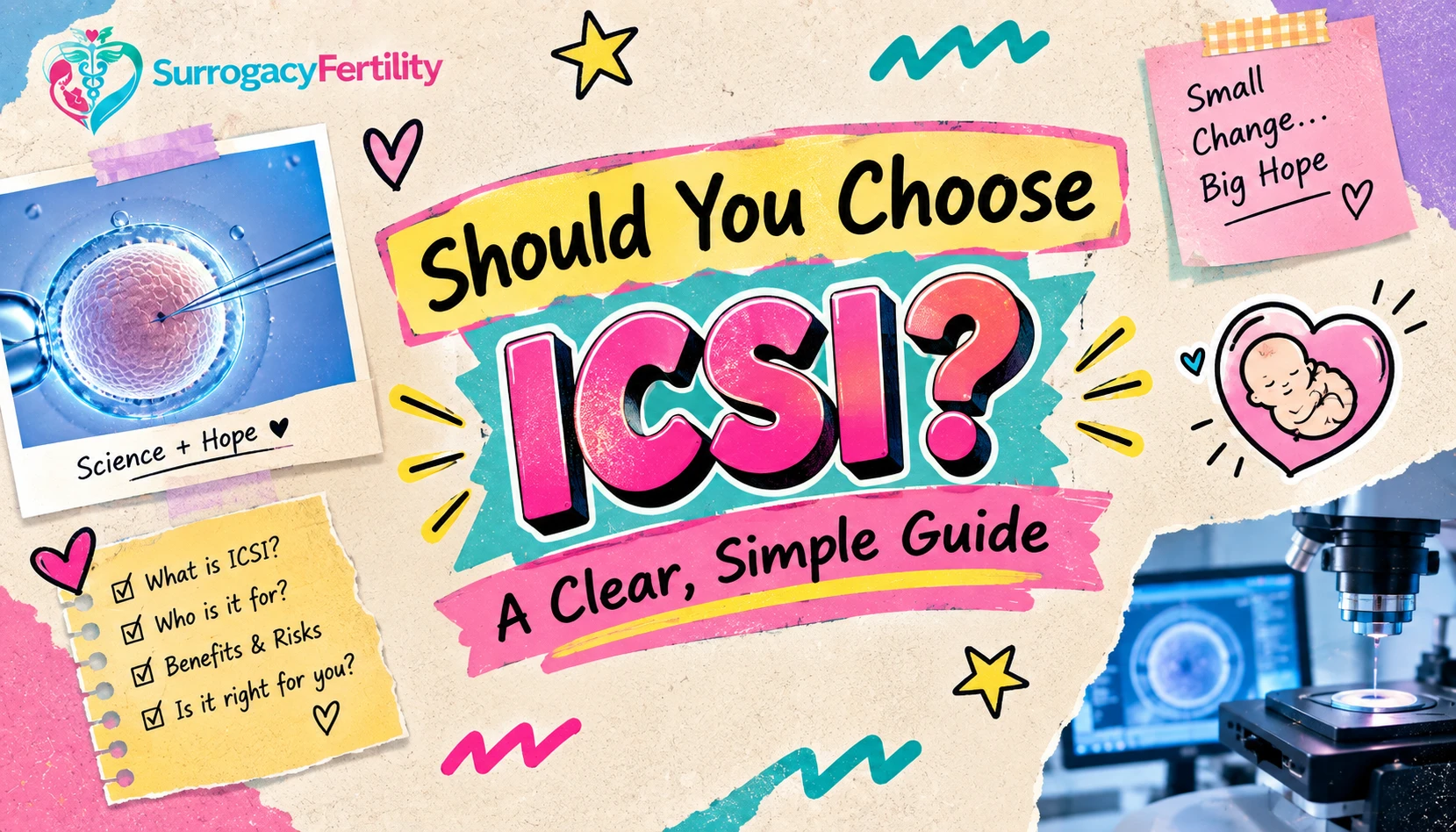 Should You Choose ICSI? A Clear, Simple Guide — IVF fertility treatment illustration.