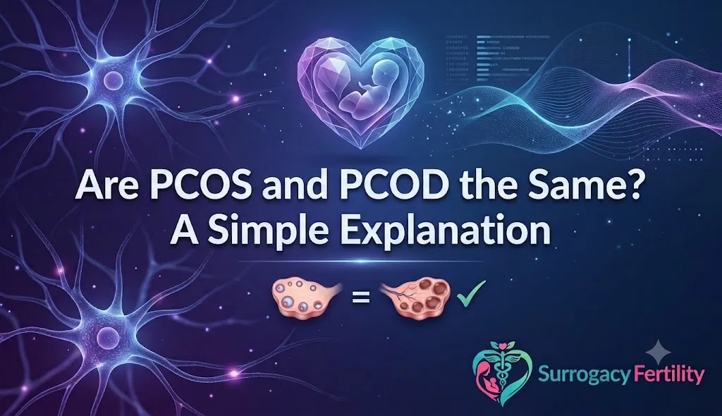 Are PCOS and PCOD the Same? A Simple Explanation - illustration of PCOS and PCOD as one condition